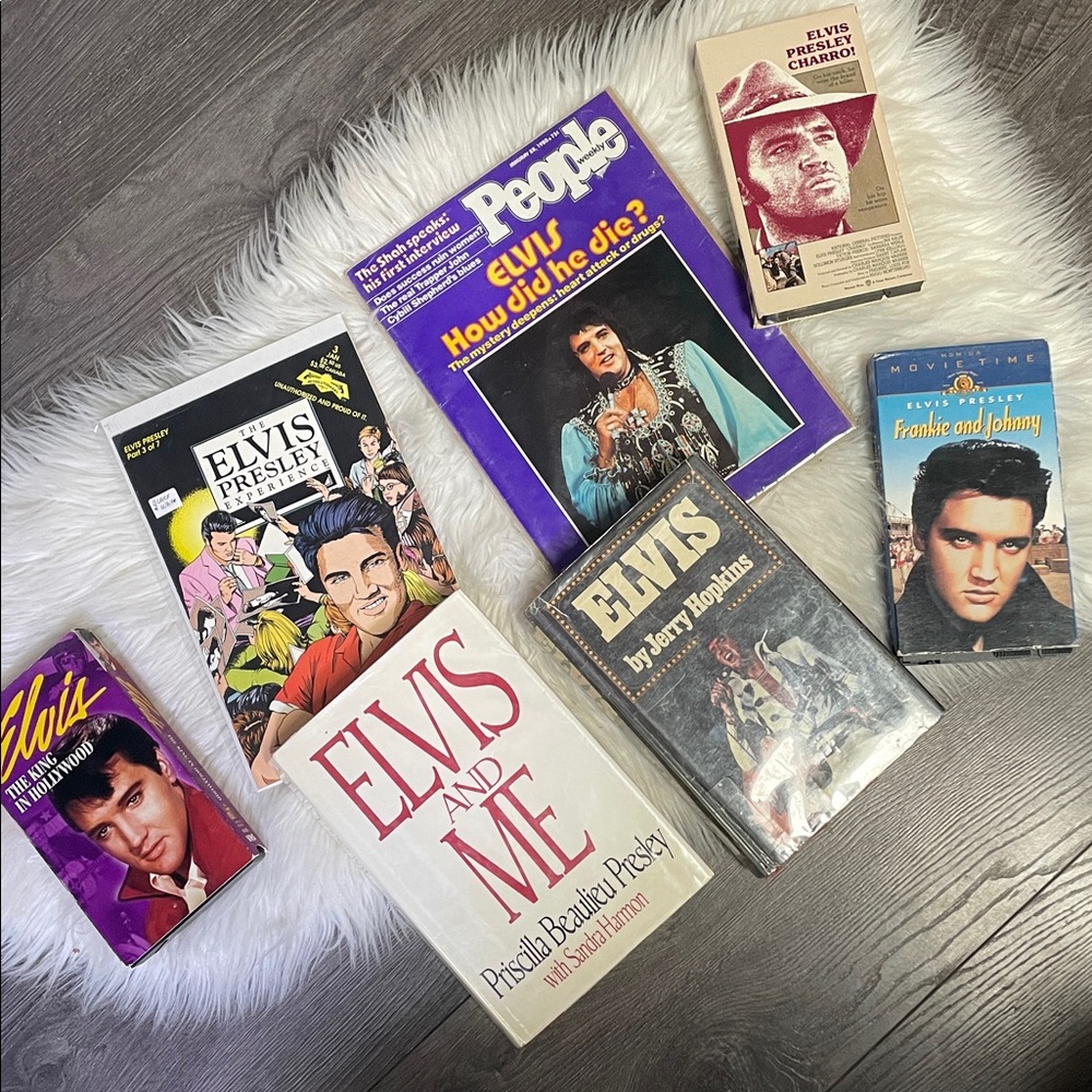 Elvis Collectibles - Mixed VHS BOOK magazine & comic Vintage Lot